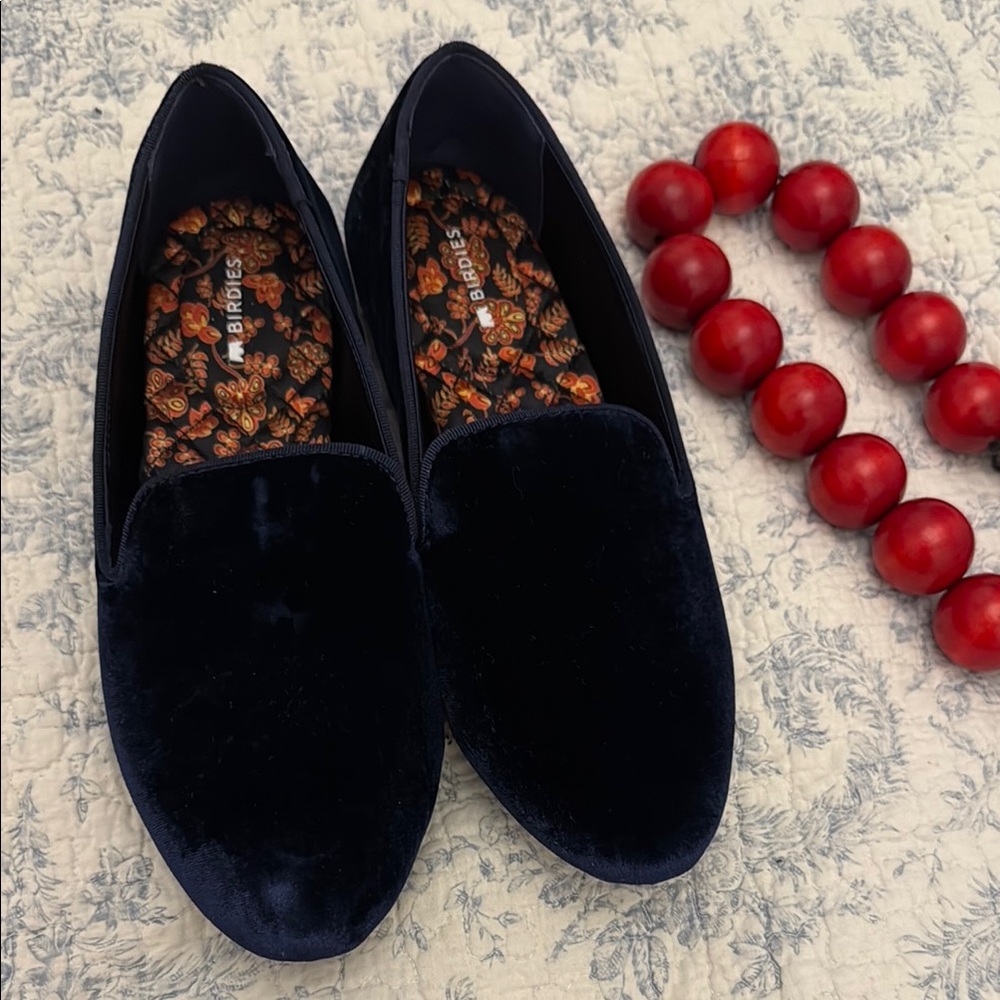 Birdies Blue Flats Luxurious Slip-On Design